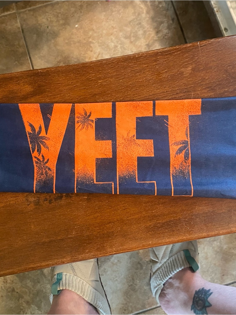 Orange print YEET Graphic arm sleeves WWE Jey USO fan item